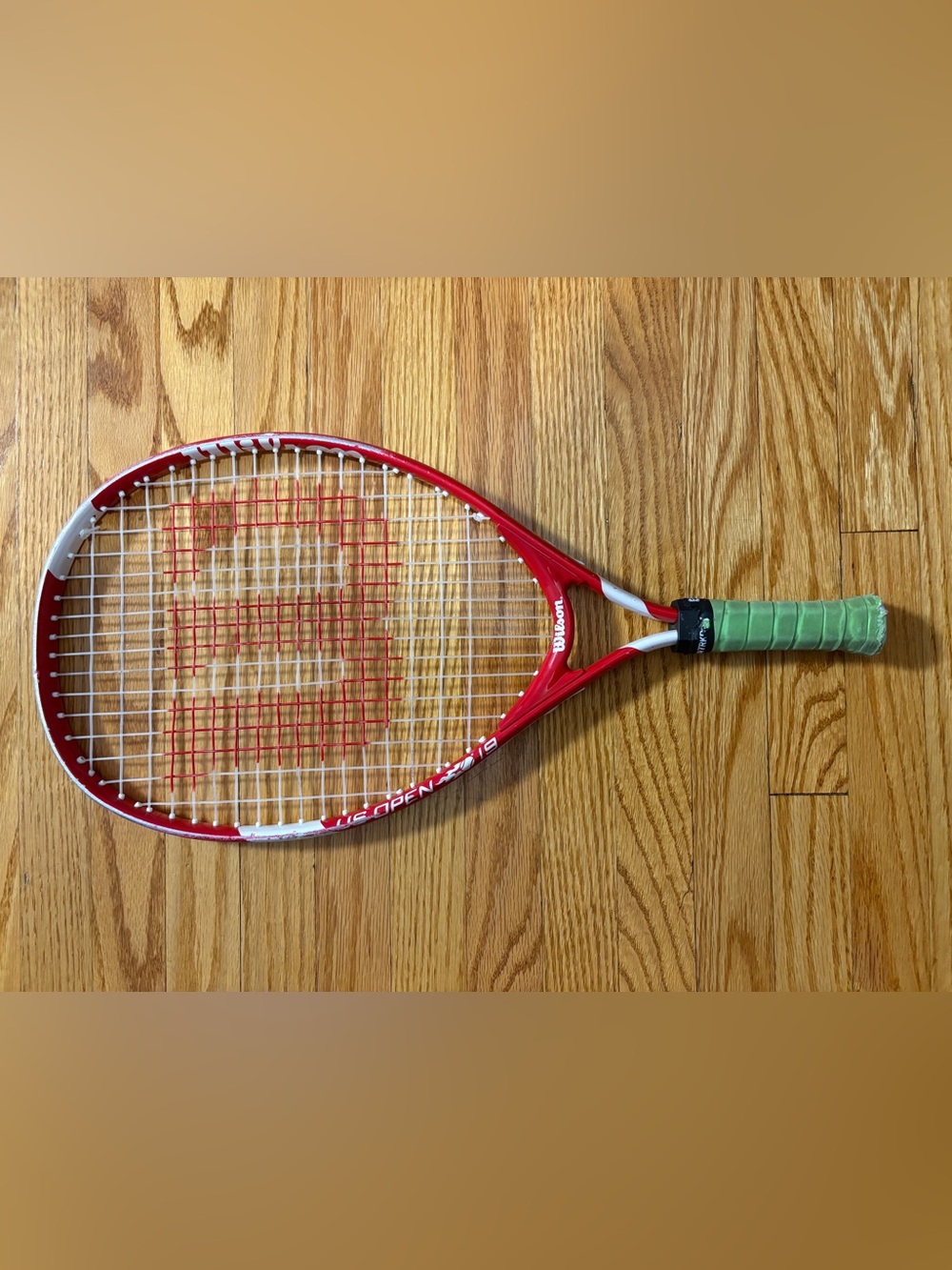 Wilson Red Tennis Racket with Green Grip size 19 Junior